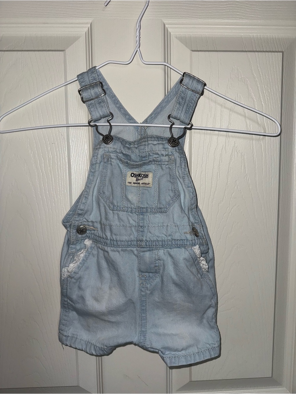 OshKosh B'gosh Light Wash Denim Short Overalls